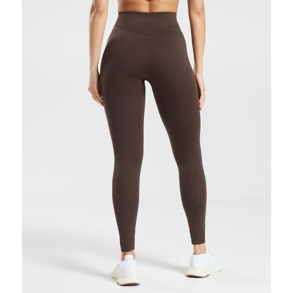 NWT GYMSHARK Sweat Seamless Leggings in Shadow Brown Size XS - Picture 4 of 16